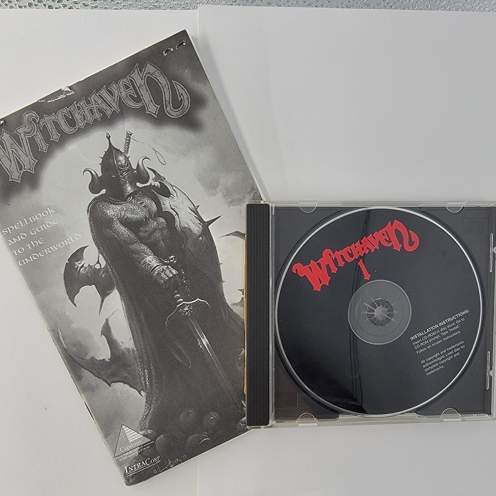 Witchaven Computer Game (PC, 1995) Disc + Case + Spell Book Vtg 90s.